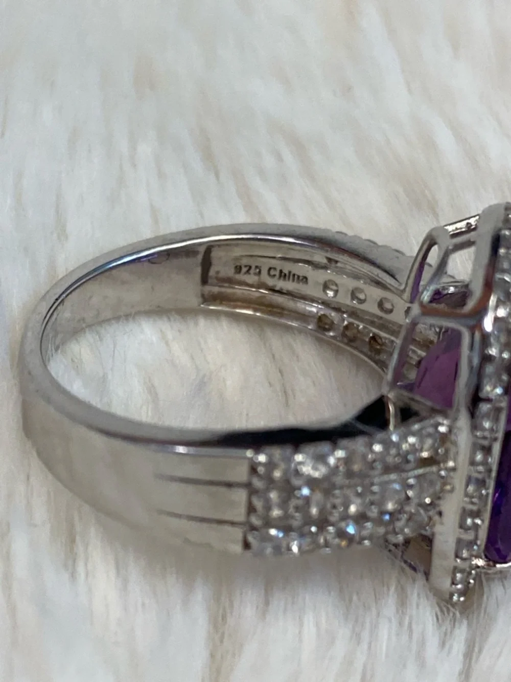 Amethyst Cushion Ring